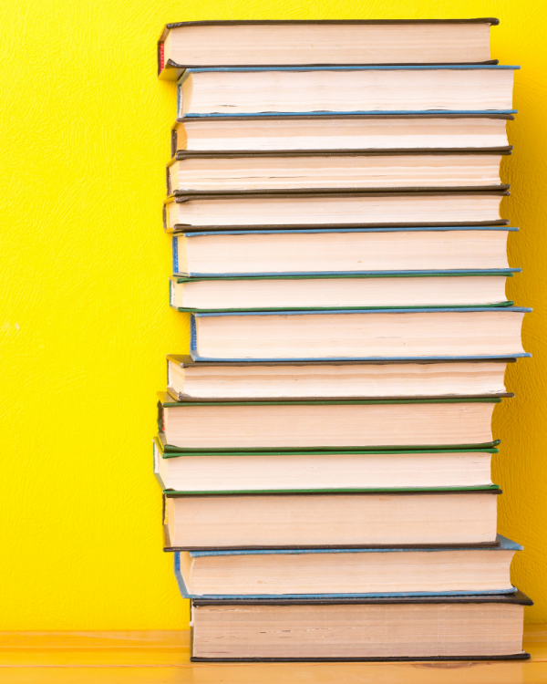 educinv-1 A stack of books on the wall